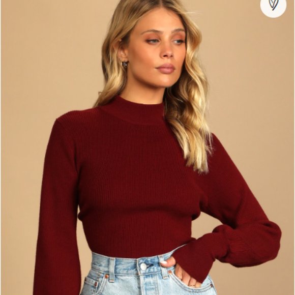 Lulus Sweaters - Festive Season Burgundy Tie-Back Backless Sweater